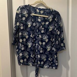 Apt. 9 Navy Floral Blouse